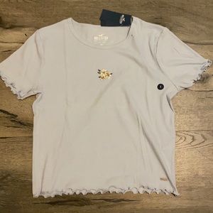 Baby blue ruffle crop top